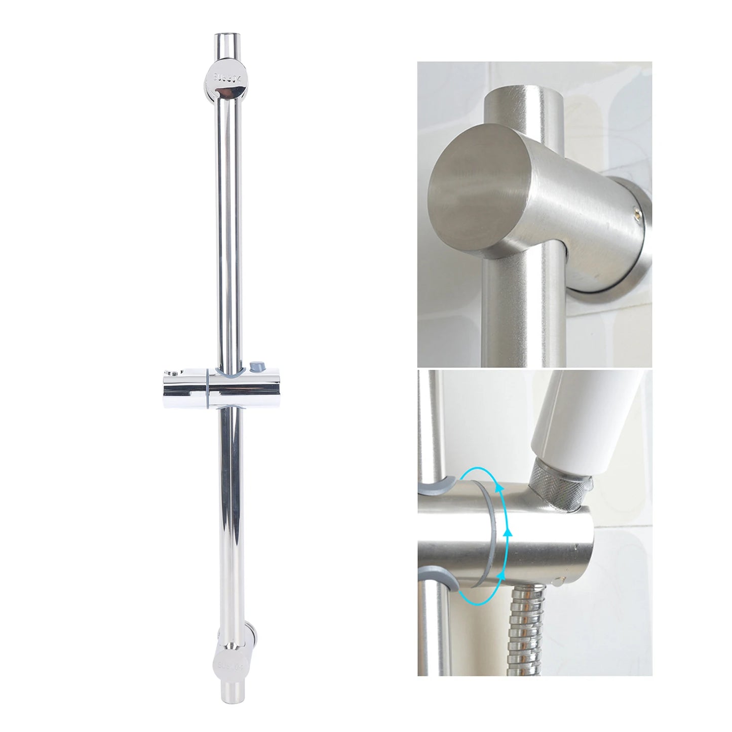 304 Stainless Steel Bathroom Tool 25.98 in Adjustable Sprinkler Lifting Rod Shower Slide Bar
