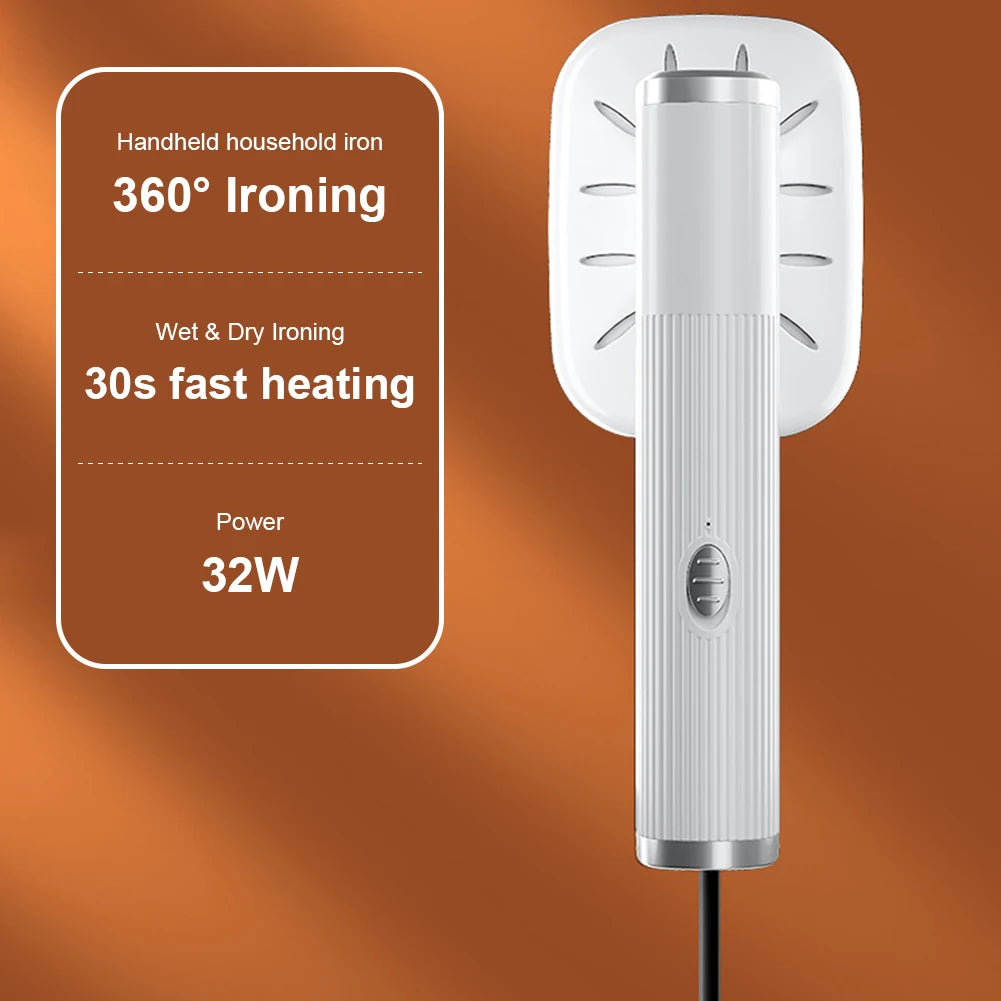 Portable Ironing Machine 360° Ironing Dry & Wet Steam Iron USB Powered Small Garment Steamer for Fabric Clothes Ironing