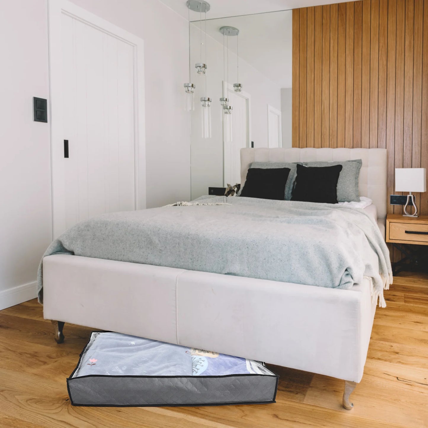 2Pcs under Bed Storage Bags Handles Clothes Storage Containers Closet Zippered Bags Clothing Closet Storage Quilts Clothings