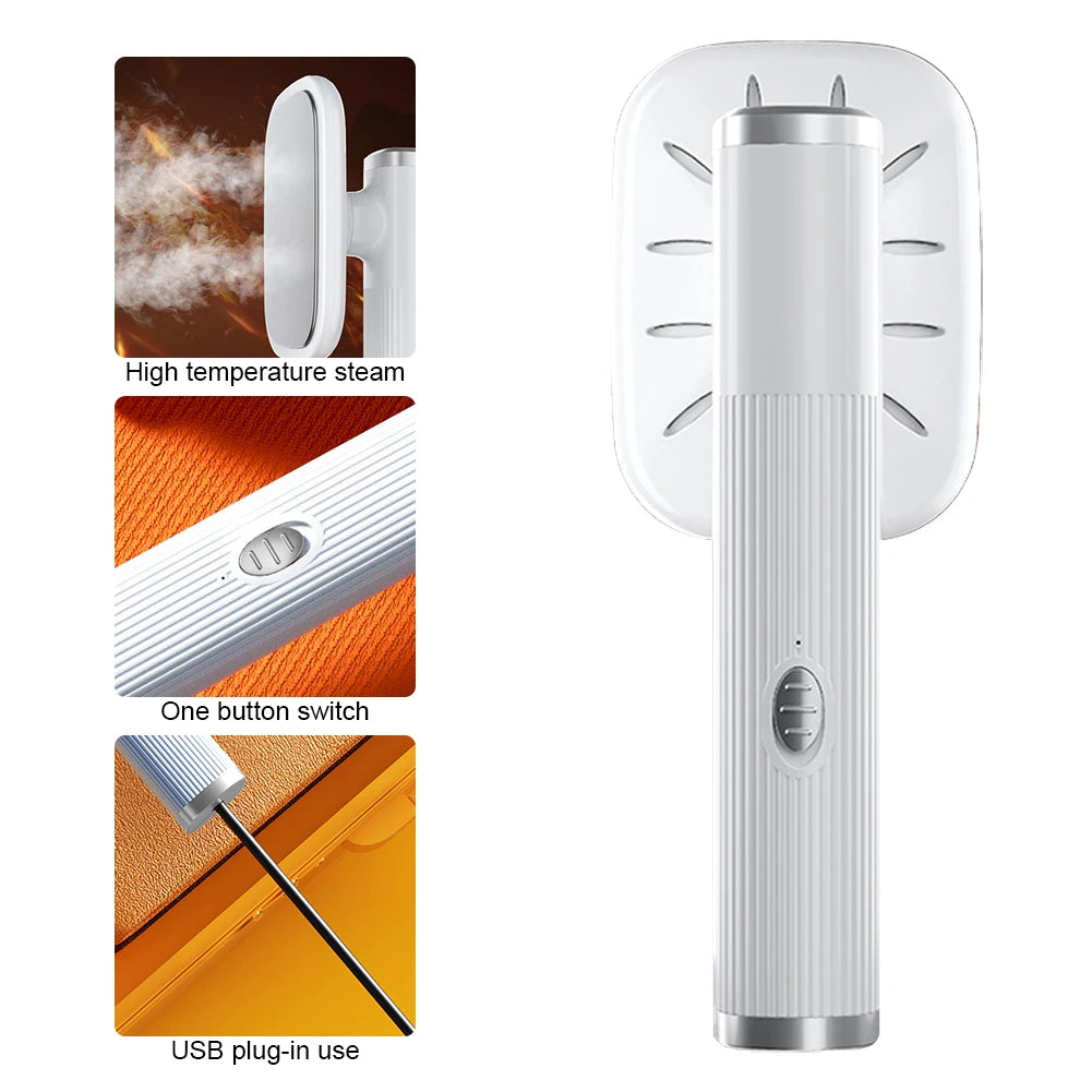 Portable Ironing Machine 360° Ironing Dry & Wet Steam Iron USB Powered Small Garment Steamer for Fabric Clothes Ironing