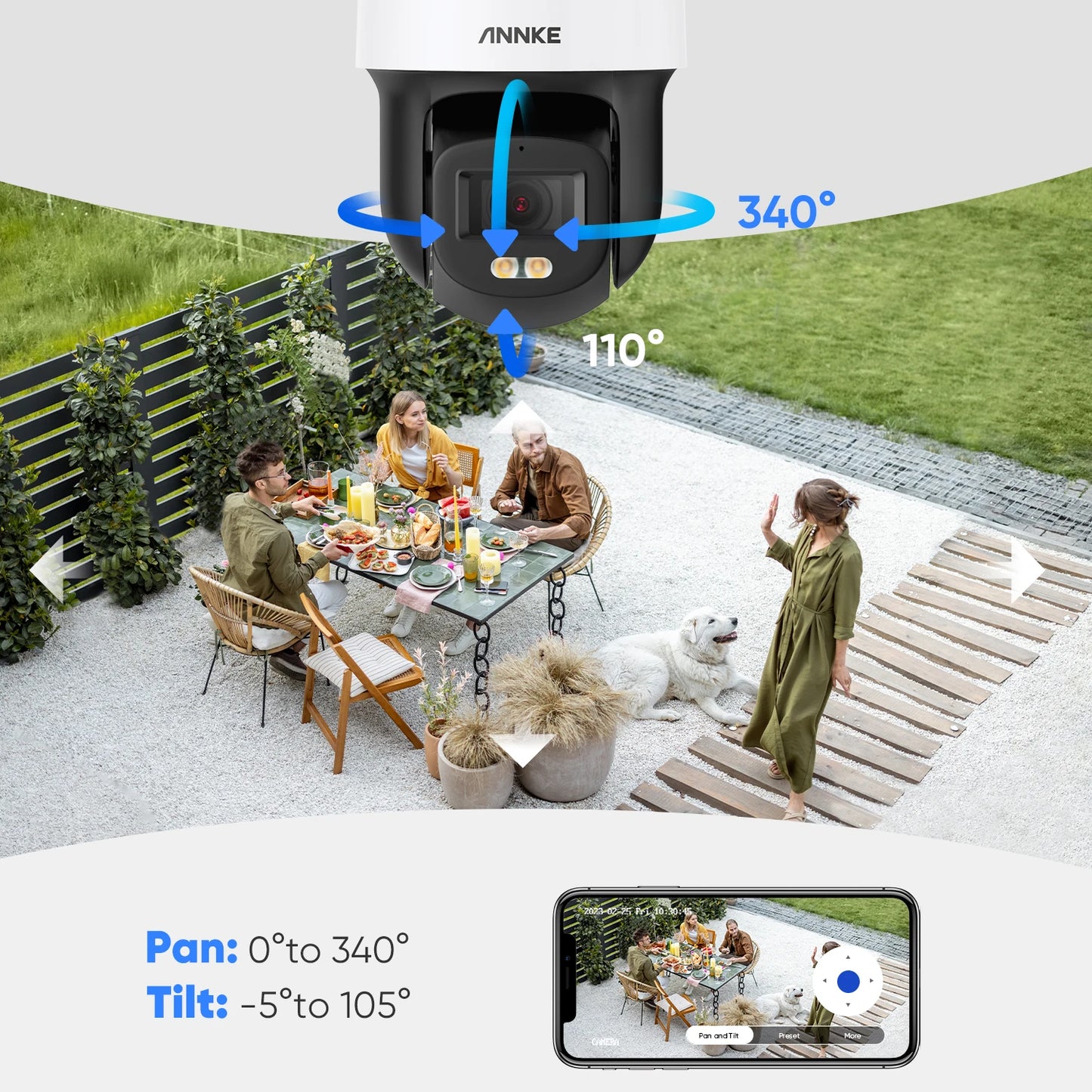 3K 5MP Poe PT Speed Security Camera Color Night Vision Motion Detection Built-In Microphone Security Protection Cameras