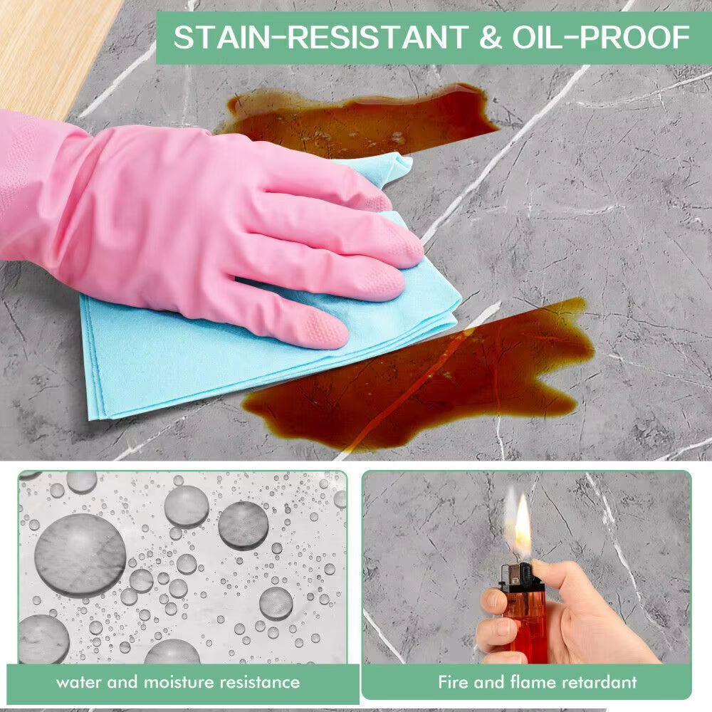 20PCS Self-Adhesive Grey Marble PVC Cladding Wall Panels for Kitchen Bathroom