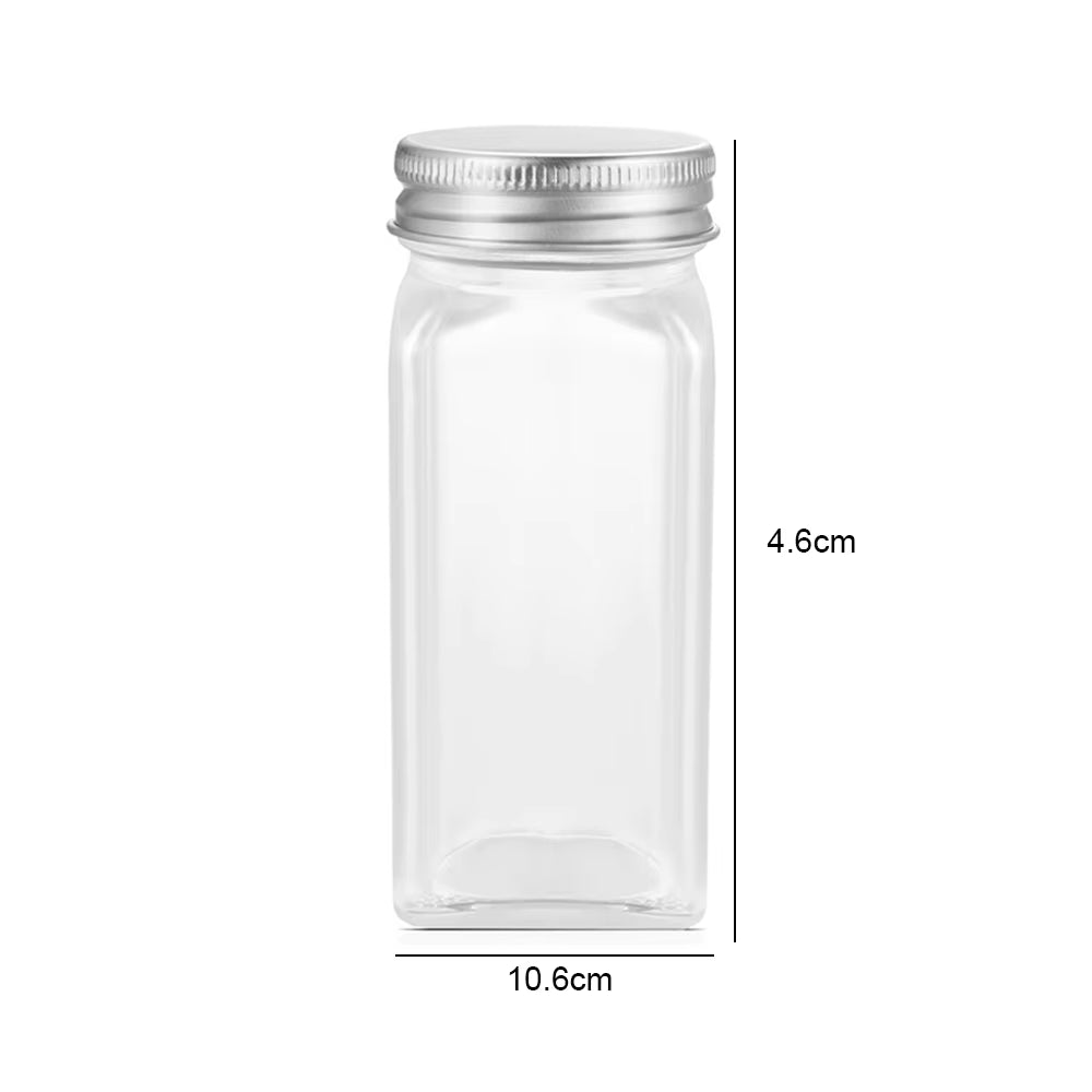 12Pc 120ML Bottle Glass Spice Bottle Jars Spice Jar Set Transparent Seasoning Storage Bottles Kitchen Salt Bottle