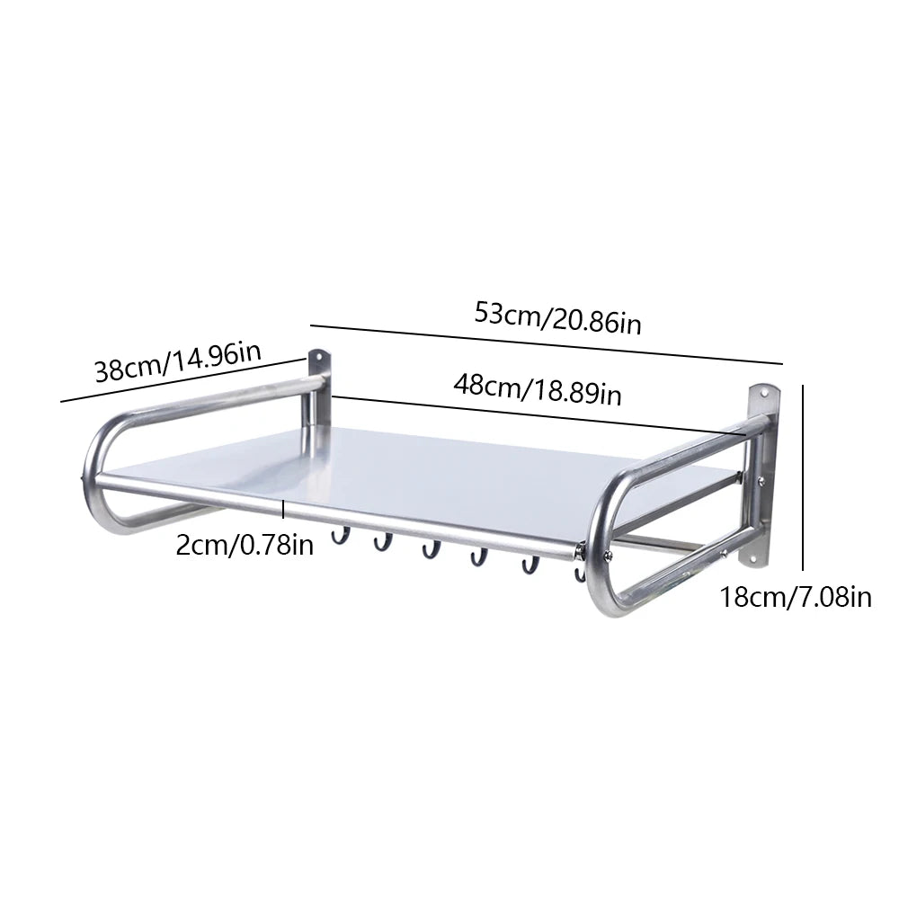 Kitchen Shelf 2KG Max Load 30KG Stainless Steel Sturdy Microwave Oven Shelf Wall-Mounted