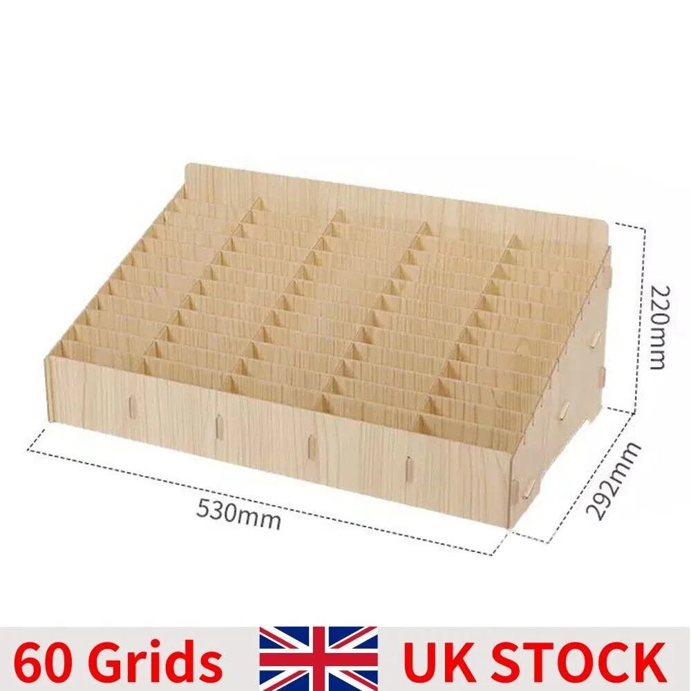60 Grids Wooden Mobile Phone Storage Box Holder Desktop Rack Container Organizer