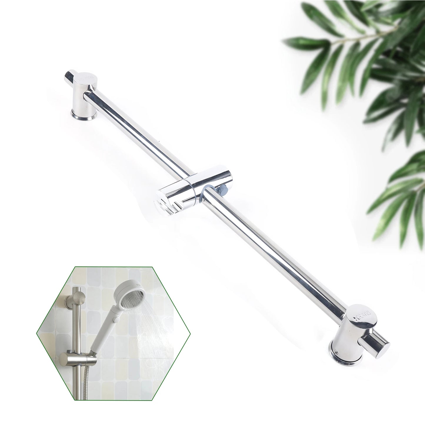 304 Stainless Steel Bathroom Tool 25.98 in Adjustable Sprinkler Lifting Rod Shower Slide Bar