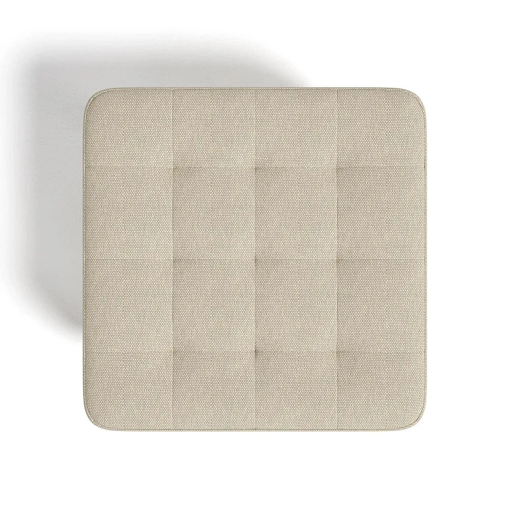 Linen Fabric Padded Household Multifunctional Wooden Leg Footstool
