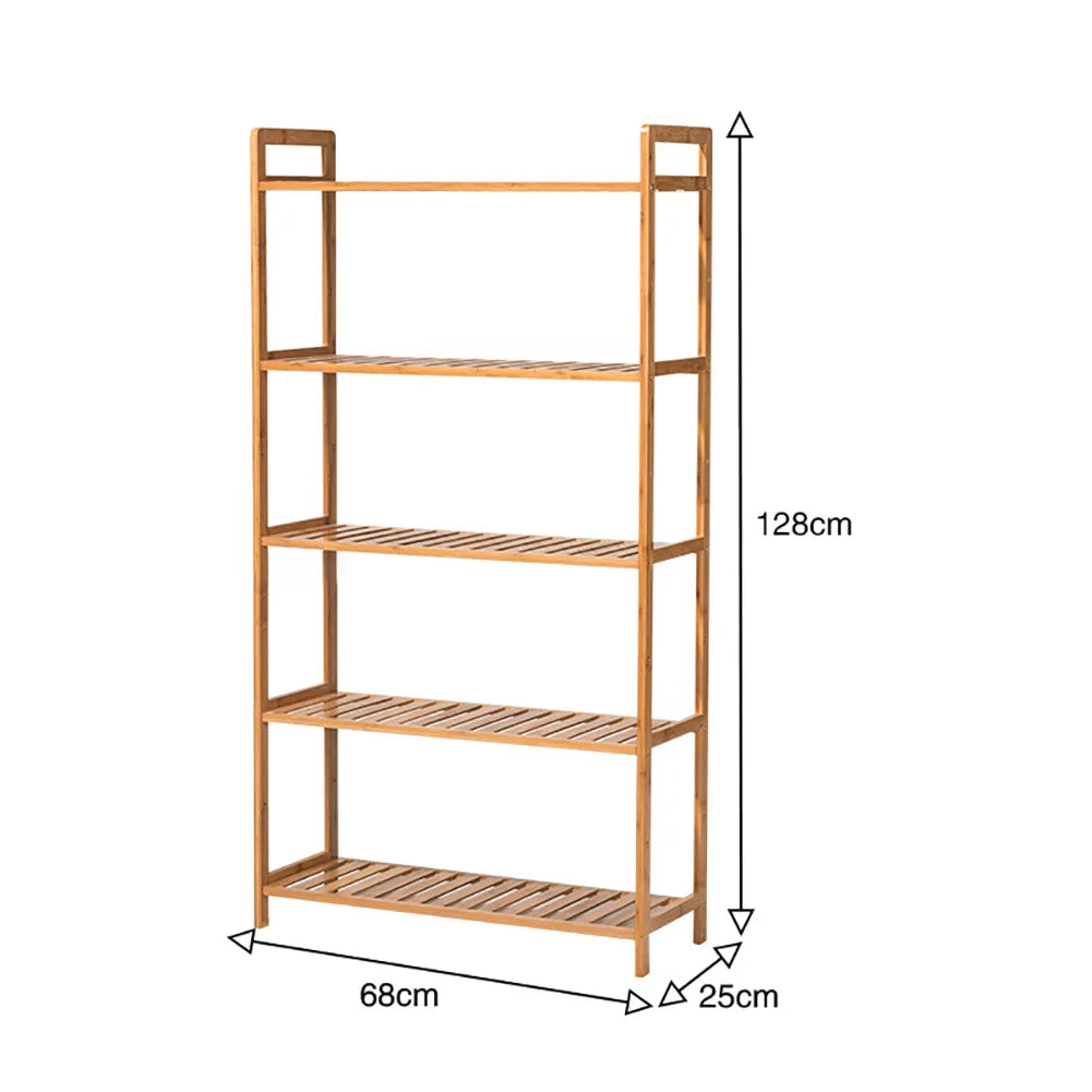 Tiered Bamboo Wood Book Storage Shelf Plant Stand Storage Shelf