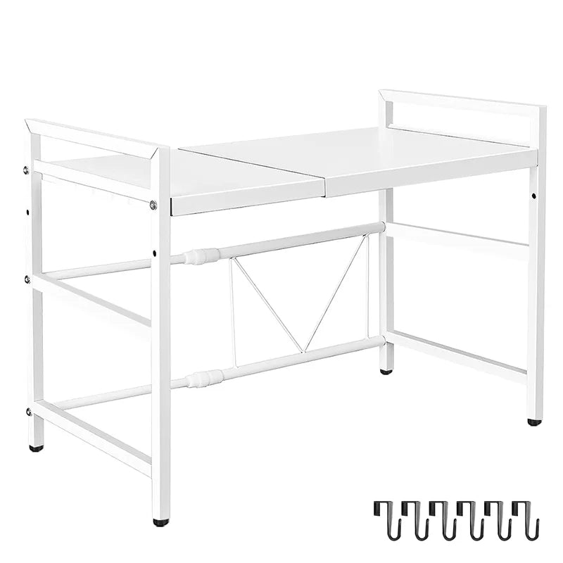 Microwave Oven Rack Seasoning Shelf Bilayer Oven Storage Rack Retractable Countertop Organizer Kitchen Accessories