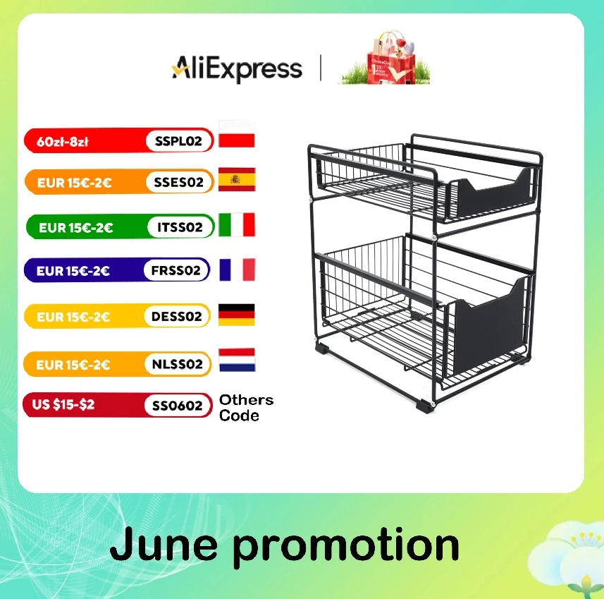 Kitchen Organiser Shelf 2 Tier under Sink Shelf Sink Organiser Base Cabinet Organiser Kitchen under Sink Organiser Metal