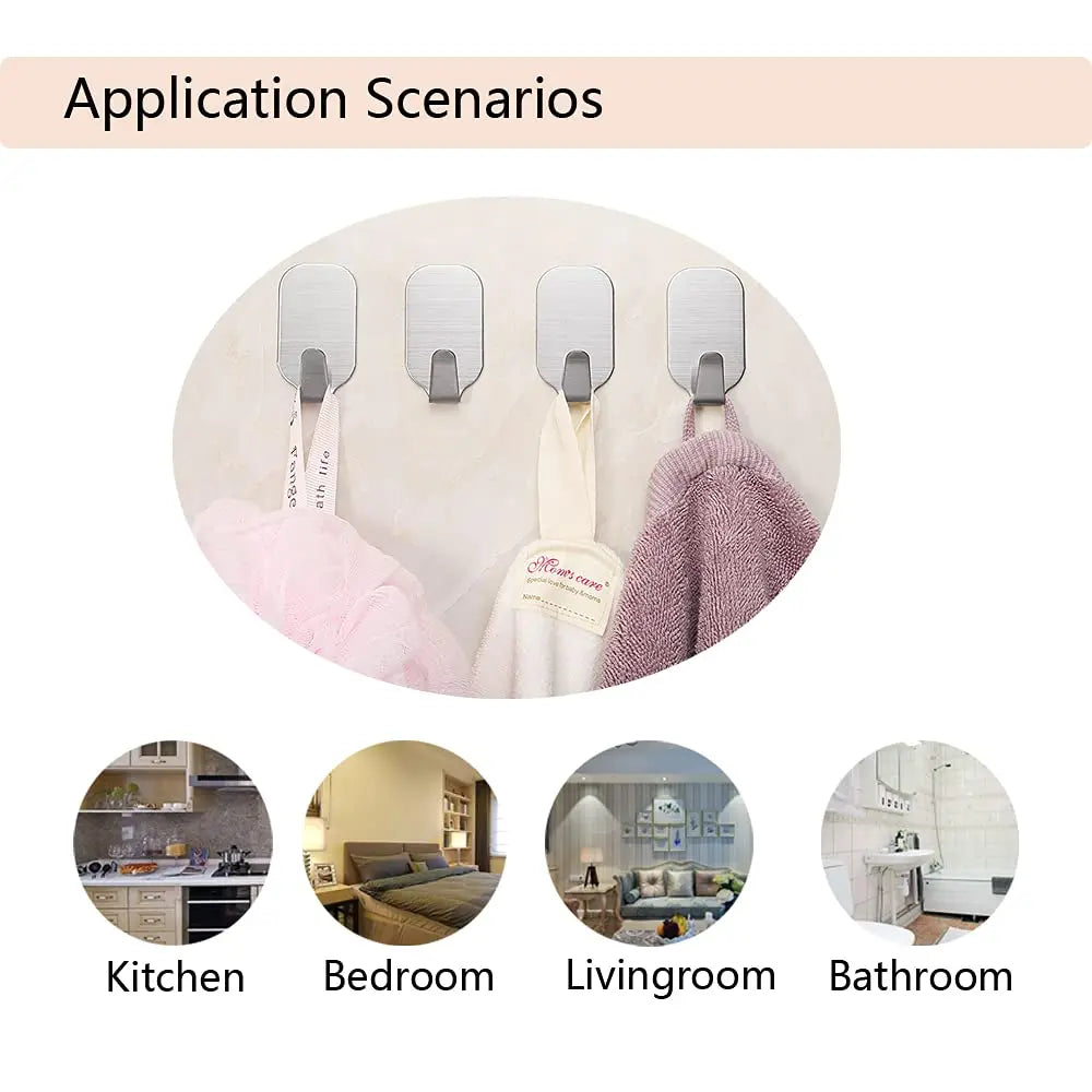 Small Sticky Hooks for Hanging Extra Strong Self Adhesive Hooks Heavy Duty Stick on Hooks for Walls, Wall Hangers without Nails,