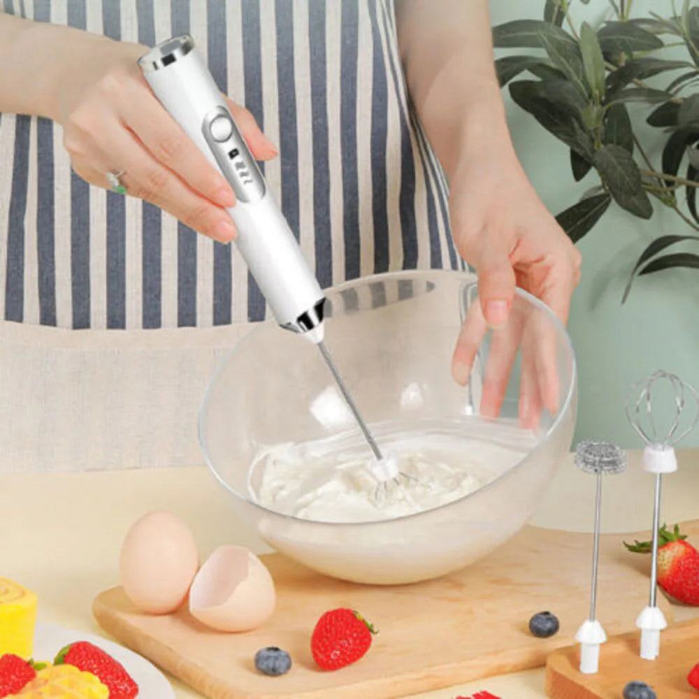 Rechargeable Electric Milk Coffee Frother Whisk Egg Beater Handheld Frappe Mixer
