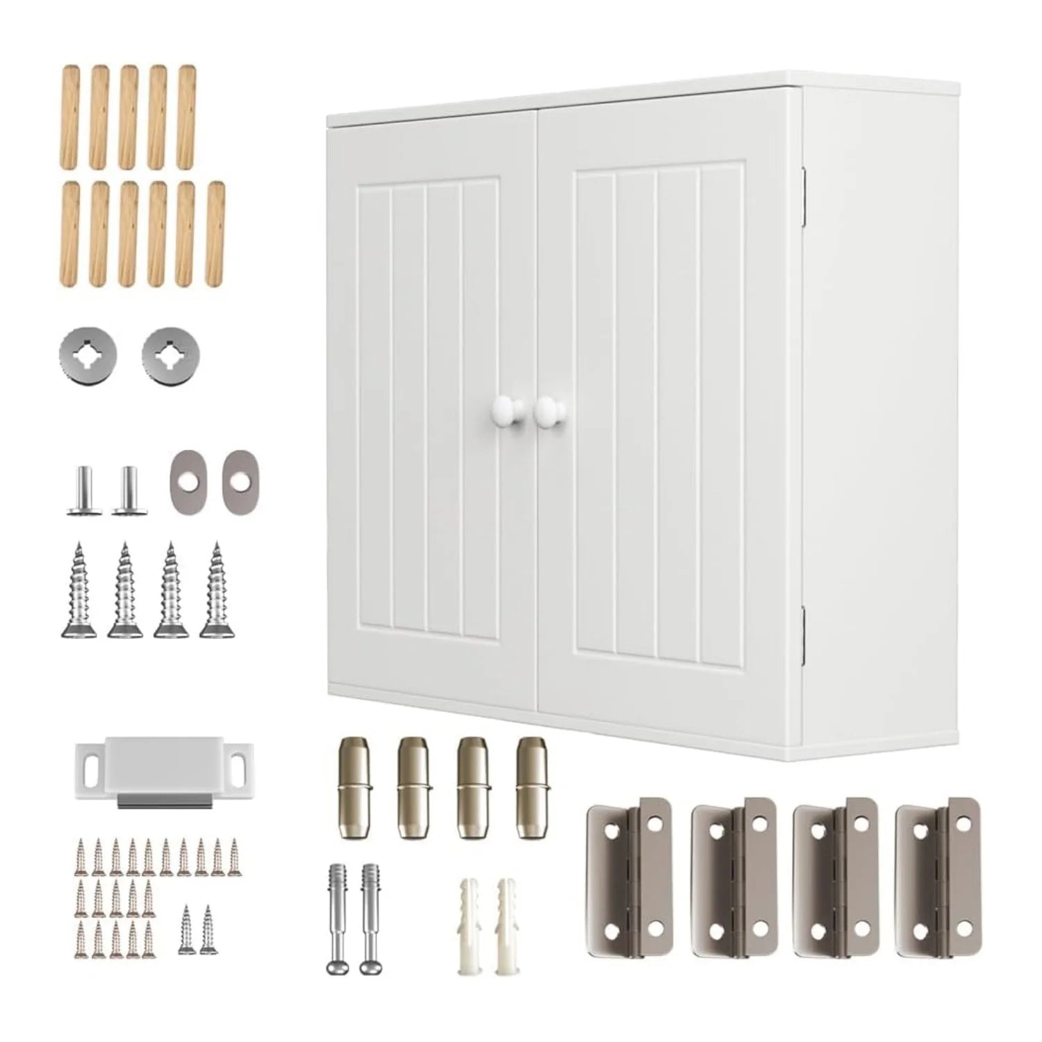BRIEFNESS Living Room Cabinet Entry Cabinet Wall Cabinet Storage Cabinet Storage Cabinet with Double Doors and Adjustable Shelve
