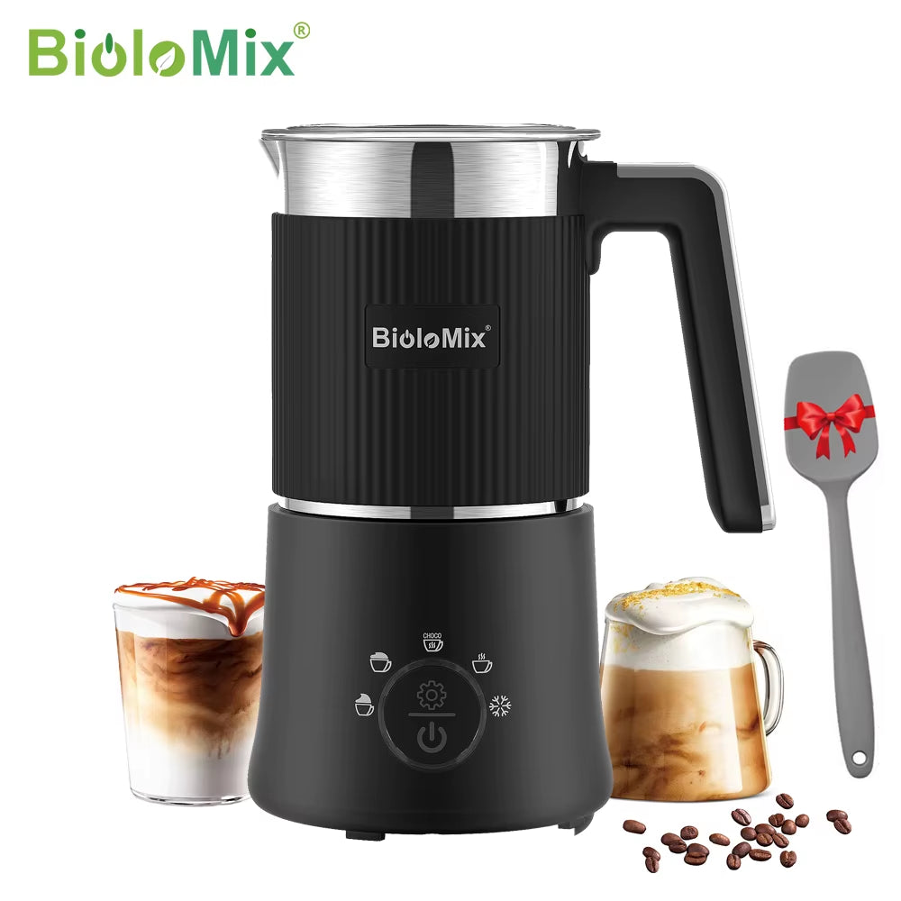 Detachable Milk Frother and Steamer,5-In-1 Automatic Hot/Cold Foam and Hot Chocolate Maker,Dishwasher Safe