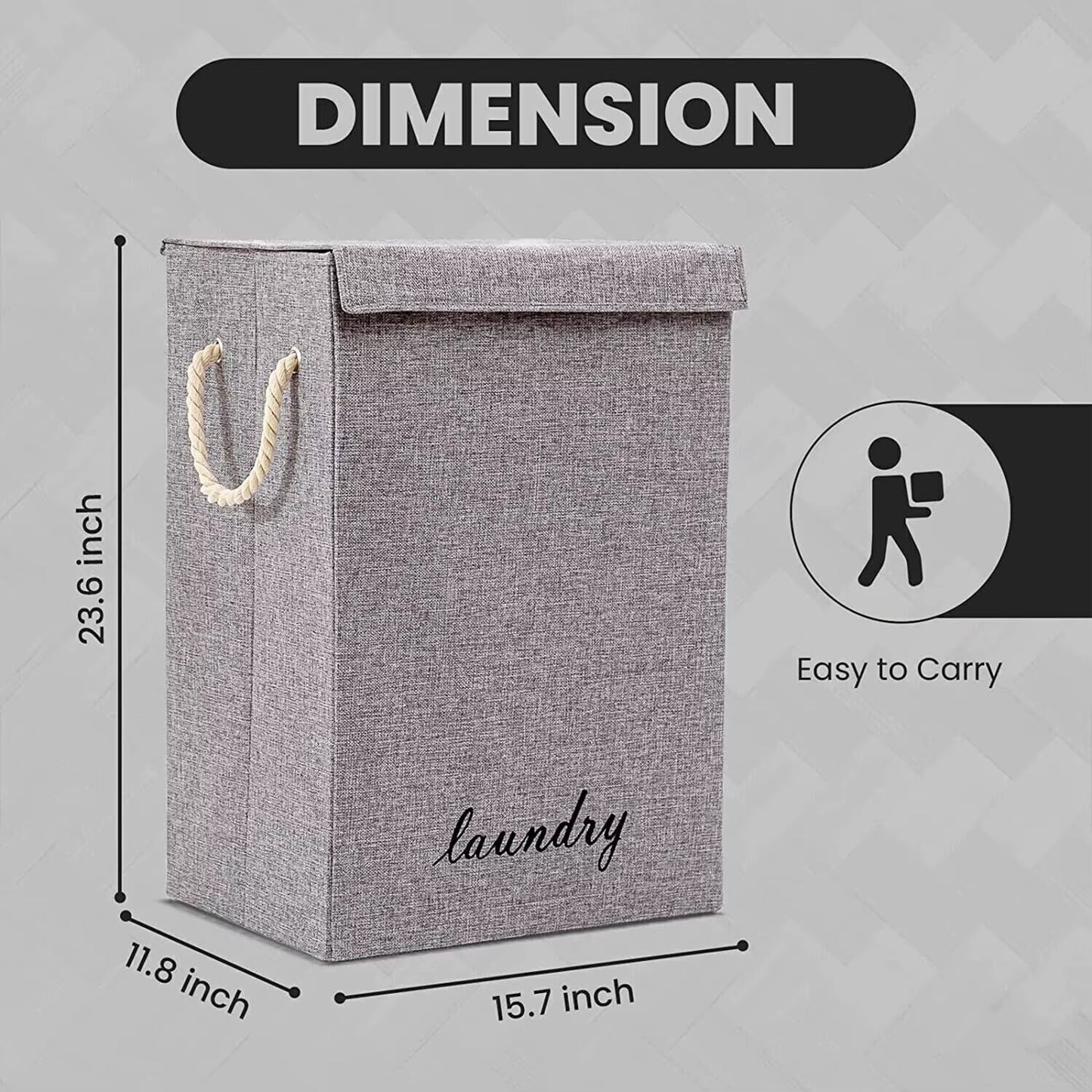 Laundry Basket Dirty Washing Clothes Storage Folding Bin Bag Hamper with Lid