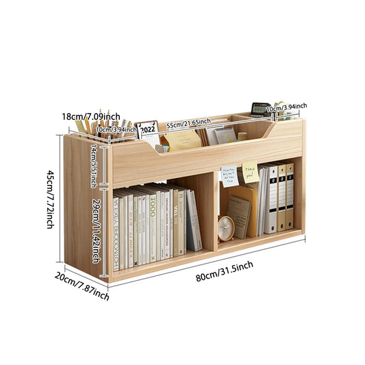 Wooden Bookshelf Rack Desk Filing Holder Organizer Tabletop Bookcase Furniture