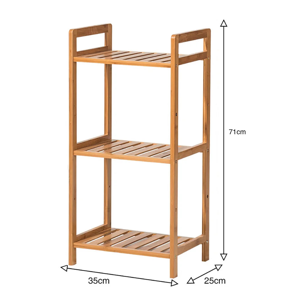 Tiered Bamboo Wood Book Storage Shelf Plant Stand Storage Shelf