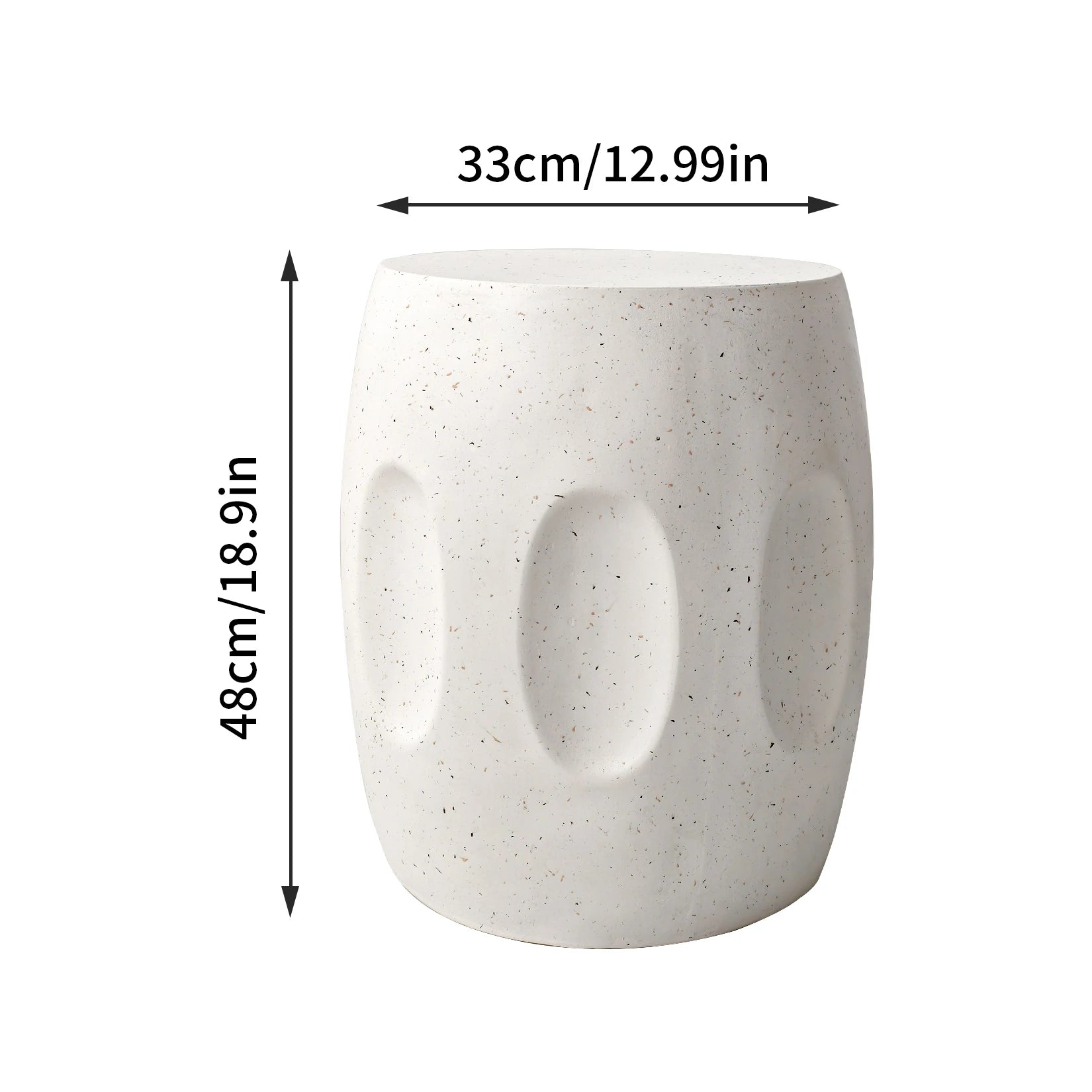 Outdoor Side Table, 18.9" Cement Outdoor End Tables for Patio, Garden Accent Table, Modern Small round Side Table for Outside