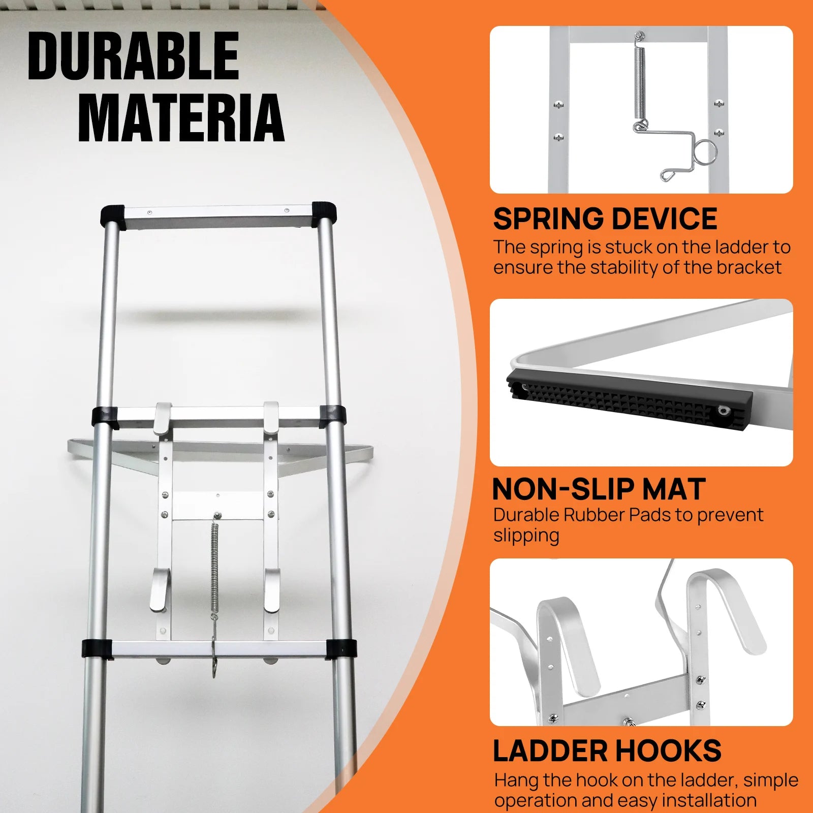 V-Shaped Ladder Stand Off, Alloy Aluminum for Downpipe, Non-Slip Mat, for Universal Ladder, Incease Ladder Safety