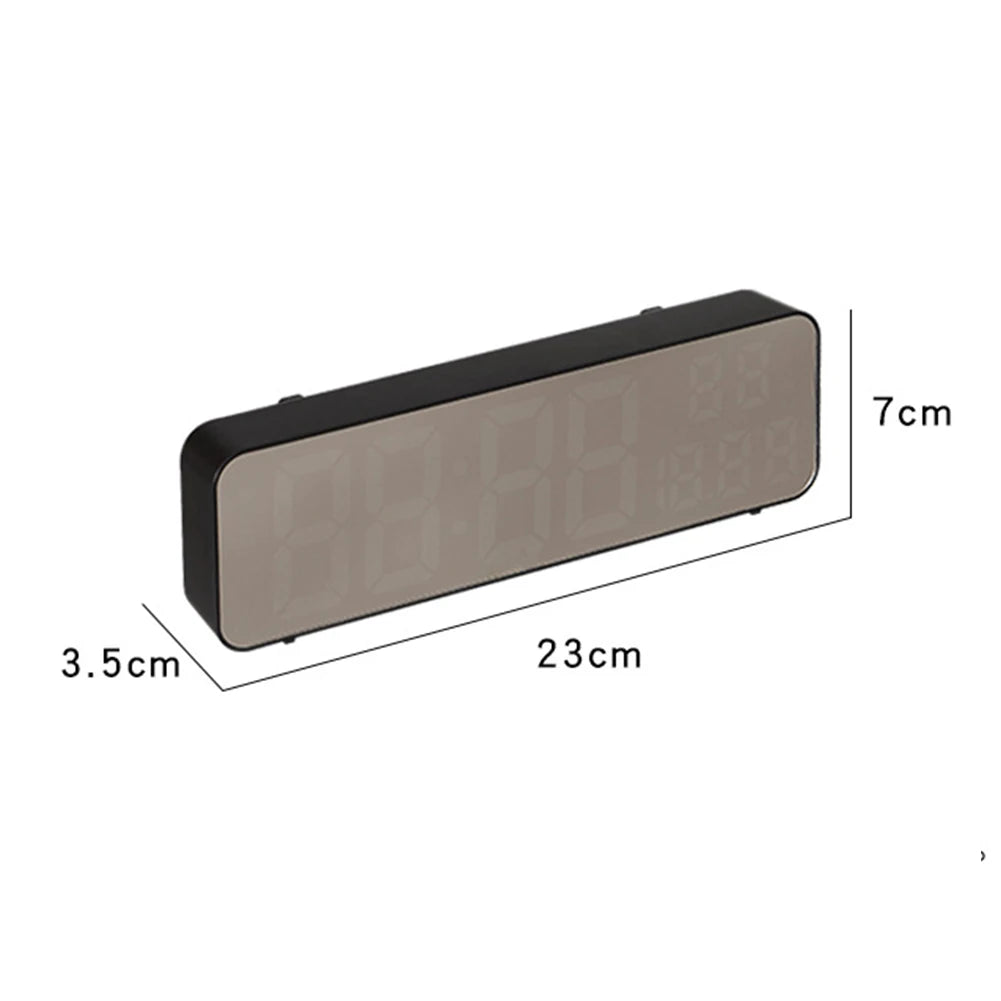Led Digital Wall Clock Large Screen Wall-Mounted Time Temperature Humidity Display Electronic Alarm Clock