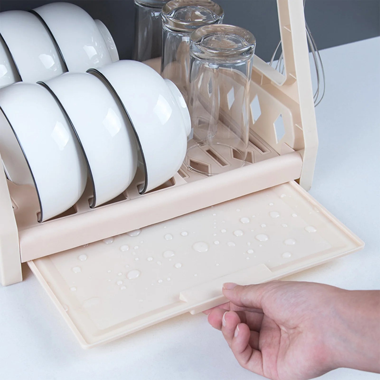 Dish Drying Rack Multilayer Versatile Countertop Plate Bowl Rack Cutlery Holder for Kitchen Countertop Cabinet
