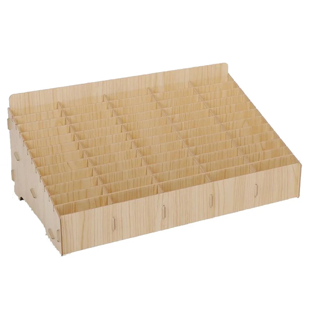 60 Grids Wooden Mobile Phone Storage Box Holder Desktop Rack Container Organizer
