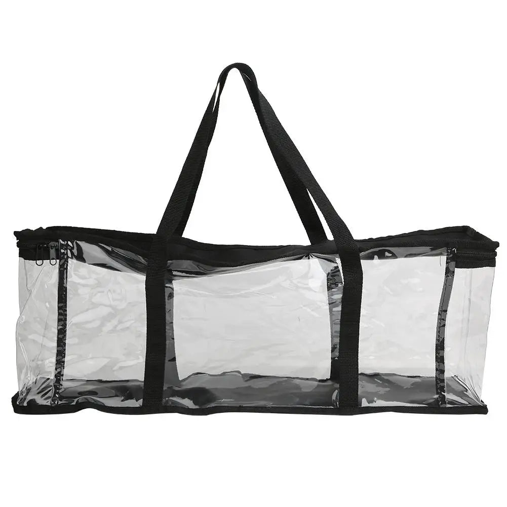 Transparent Large Capacity Portable Organizer Bag for Cds & Book Storage - Ideal Travel & Home Use