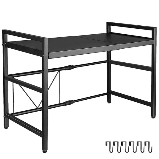 Microwave Oven Rack Seasoning Shelf Bilayer Oven Storage Rack Retractable Countertop Organizer Kitchen Accessories