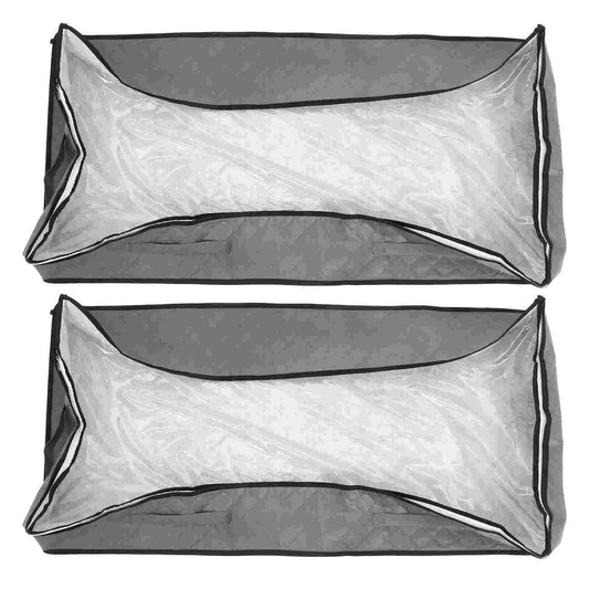 2Pcs under Bed Storage Bags Handles Clothes Storage Containers Closet Zippered Bags Clothing Closet Storage Quilts Clothings