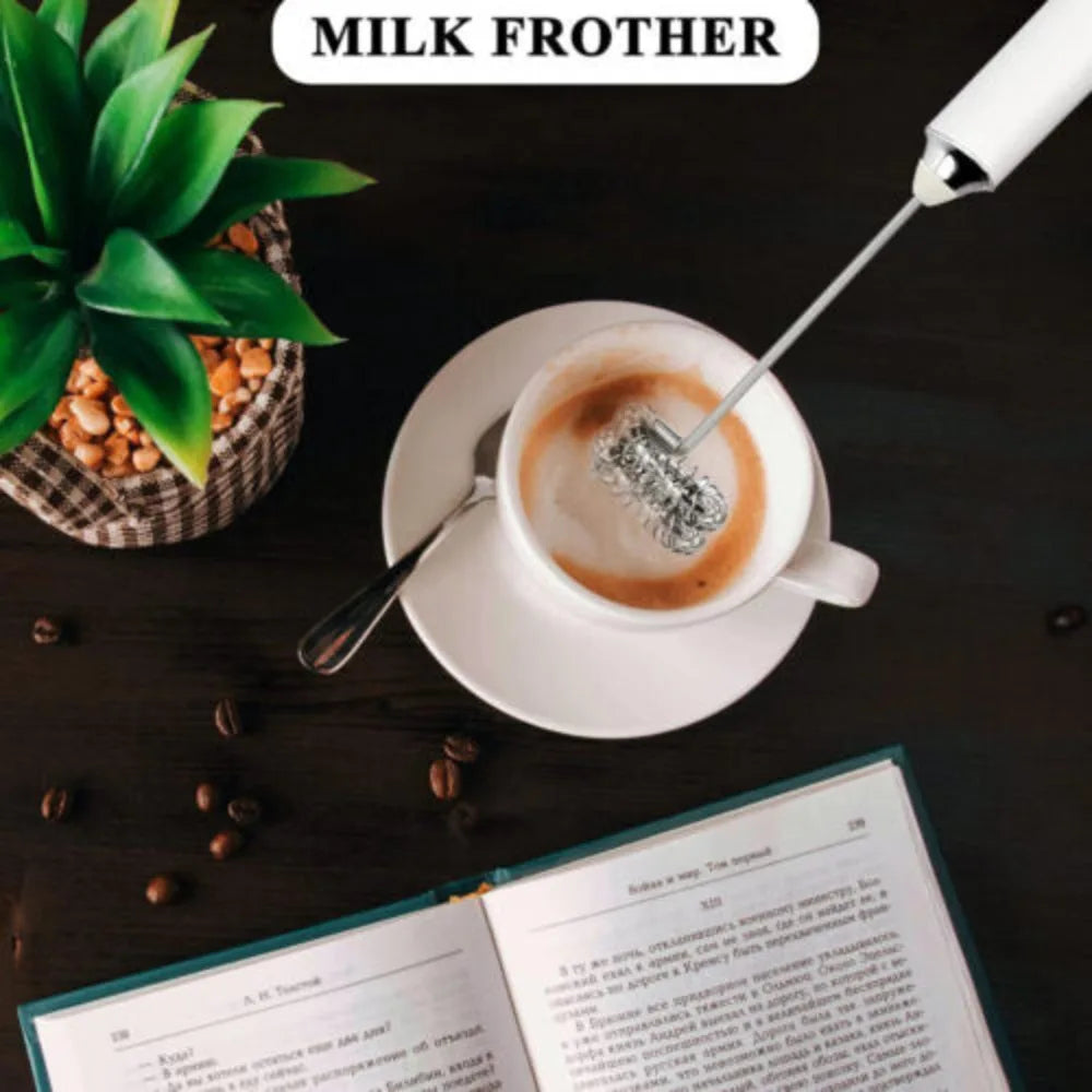 Rechargeable Electric Milk Coffee Frother Whisk Egg Beater Handheld Frappe Mixer