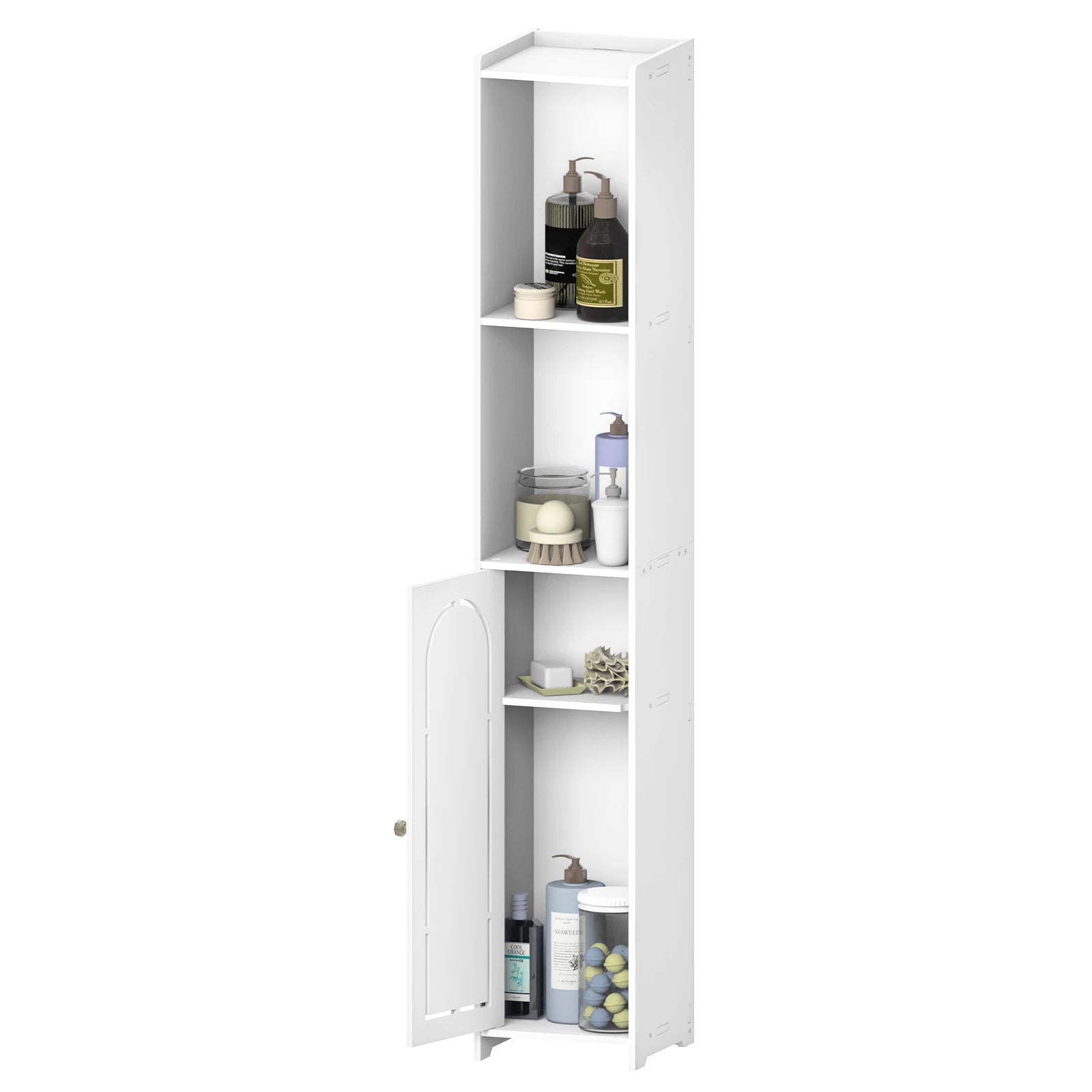 PVC Bathroom Cabinet, Storage Cabinet Unit, Free Standing Floor Cabinet for Living Room,Bedroom,Kitchen,Hallway, White