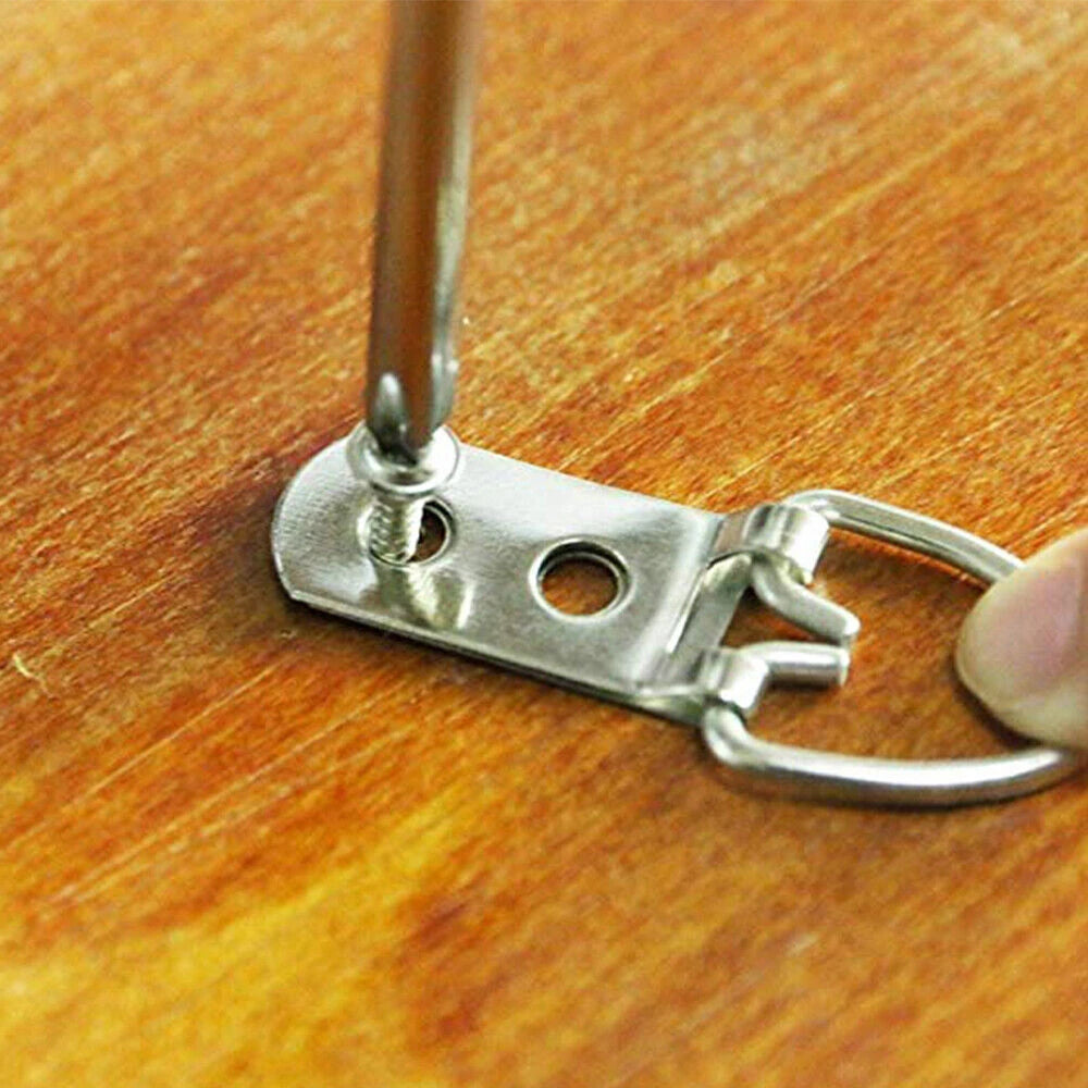 NEW 20Pcs D-Ring Painting Picture Wall Frame Hanger Hanging Hooks + Screw