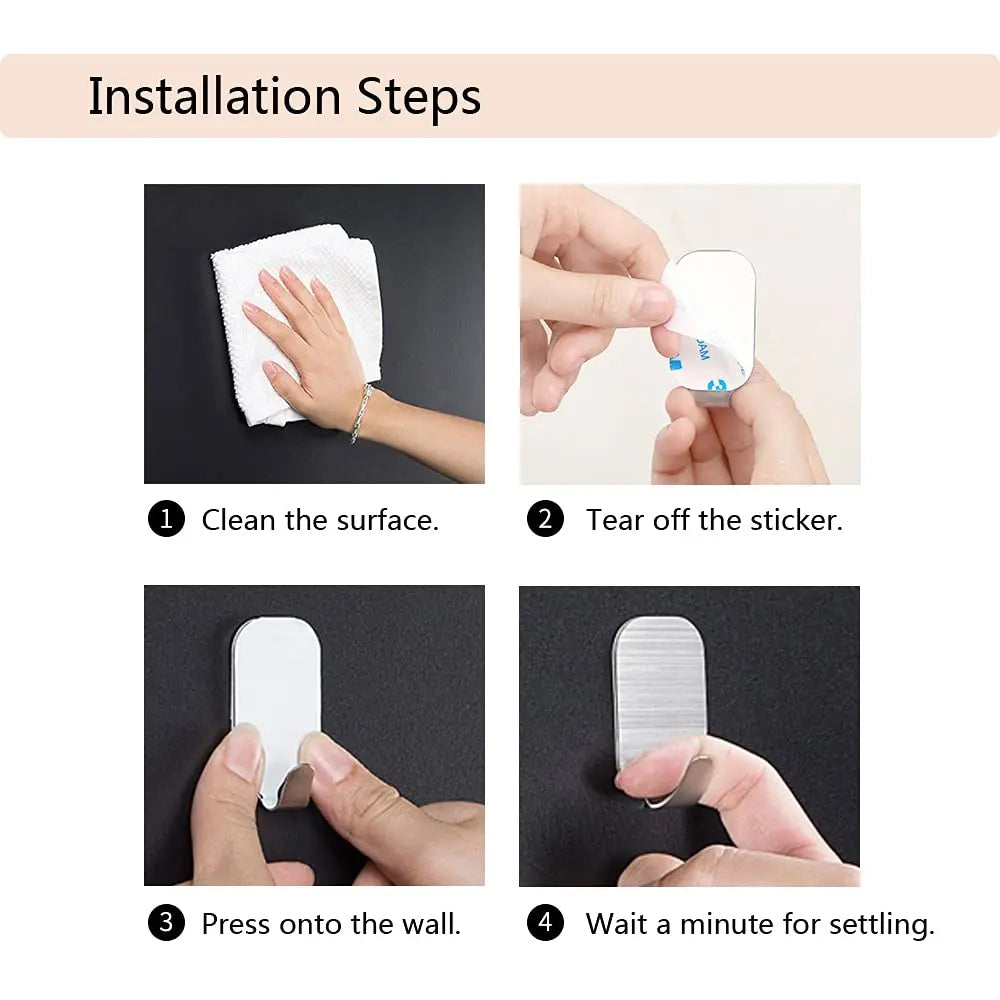 Small Sticky Hooks for Hanging Extra Strong Self Adhesive Hooks Heavy Duty Stick on Hooks for Walls, Wall Hangers without Nails,