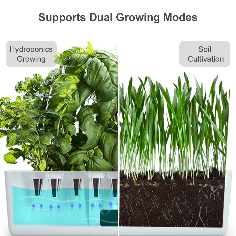 2L Smart Hydroponics Growing System Indoor Garden Kit 9 Pods Automatic Timing with Height Adjustable 15W LED Grow Lights