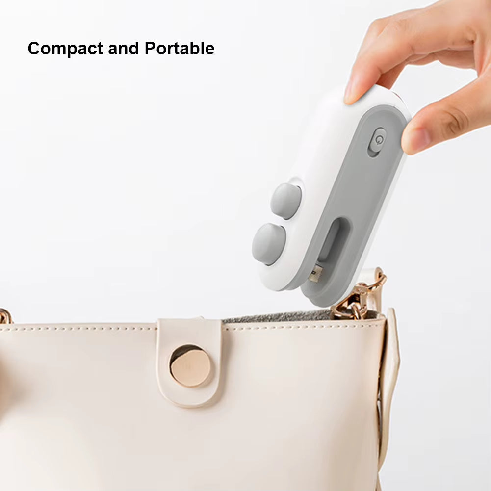 2 in 1 Food Storage Sealer USB Charging Mini Bag Sealer Portable Handheld Heat Vacuum Sealer for Food Preservation