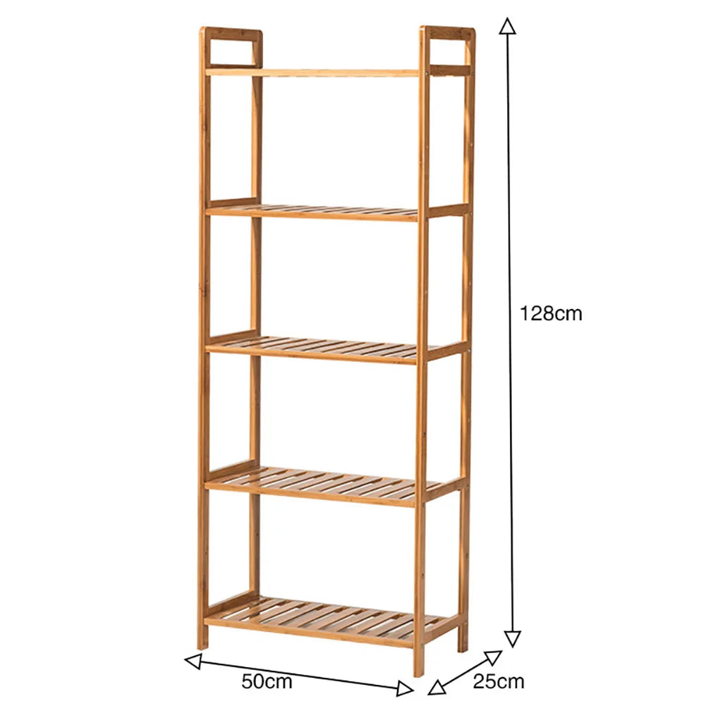 Tiered Bamboo Wood Book Storage Shelf Plant Stand Storage Shelf