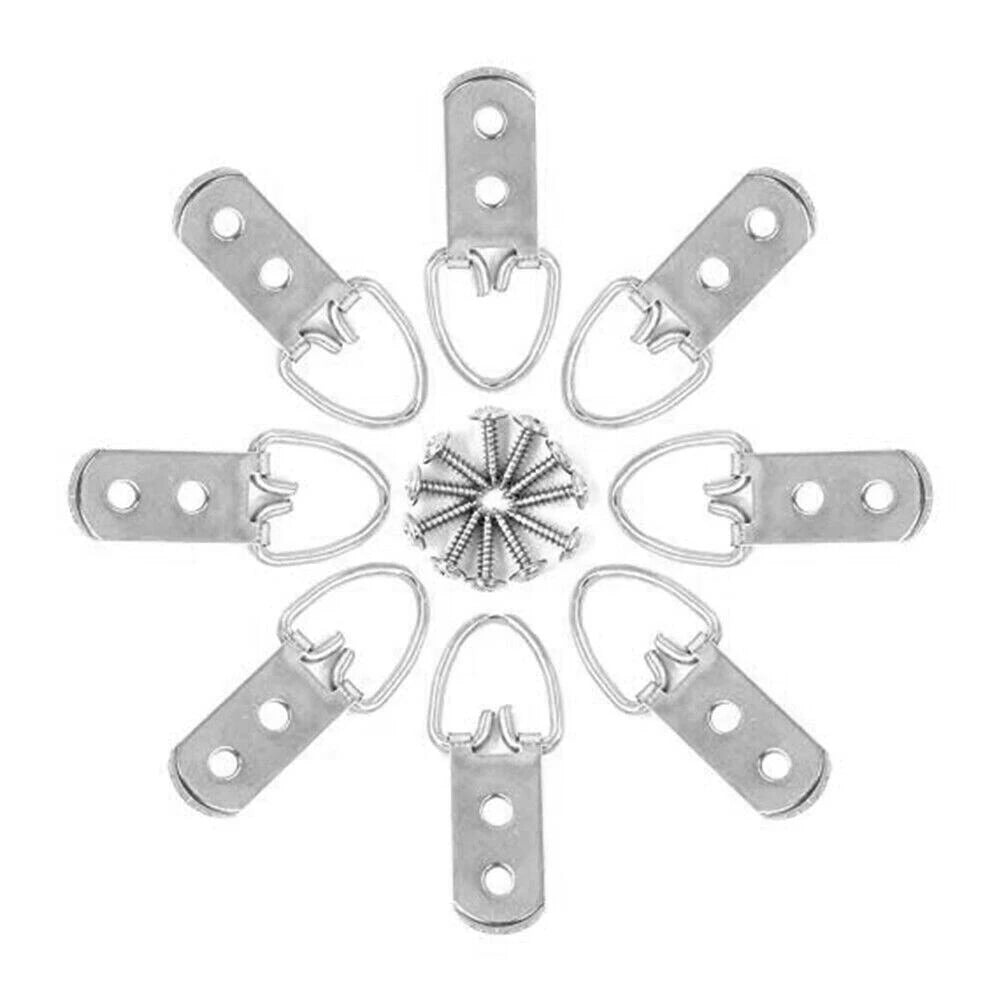 NEW 20Pcs D-Ring Painting Picture Wall Frame Hanger Hanging Hooks + Screw