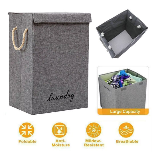 Laundry Basket Dirty Washing Clothes Storage Folding Bin Bag Hamper with Lid
