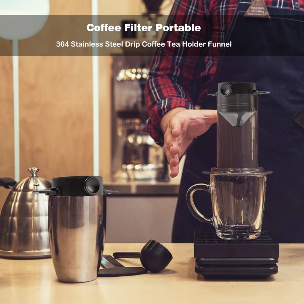 Portable Collapsible Coffee Maker Stainless Steel Pour over Coffee Maker Reusable Coffee Filter Easy to Clean for Travel Camping