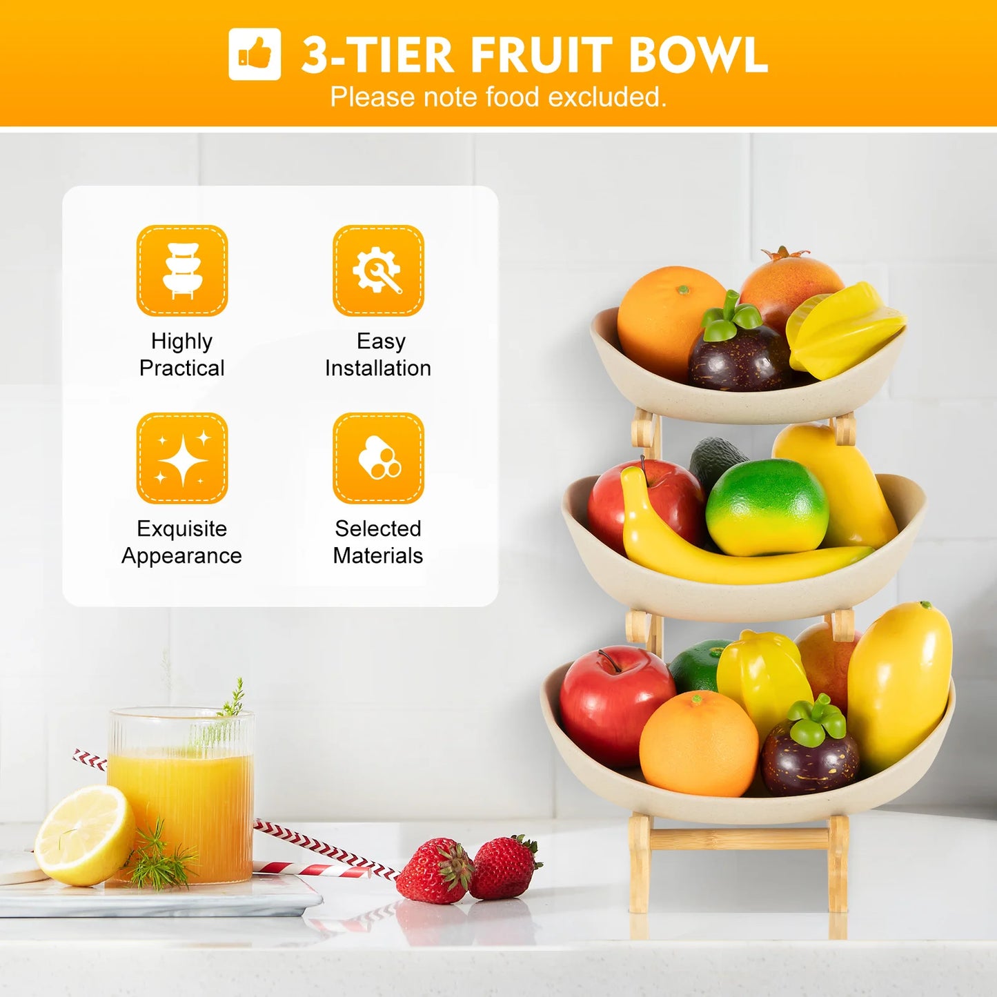 3 Layer Multi-Layer Ceramic Fruit Plate Bamboo Wooden Frame Household Sushi Plate Basket Bowl Holder Vegetables Storage Stand