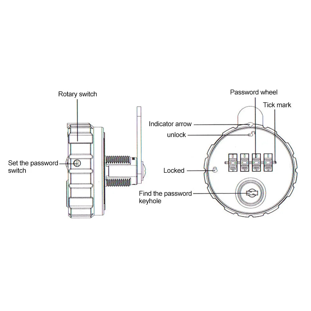Cabinet Lock Zinc Alloy Lock Digital Zinc Alloy Combination Cam Cabinet Convenient Password Lock with Keys