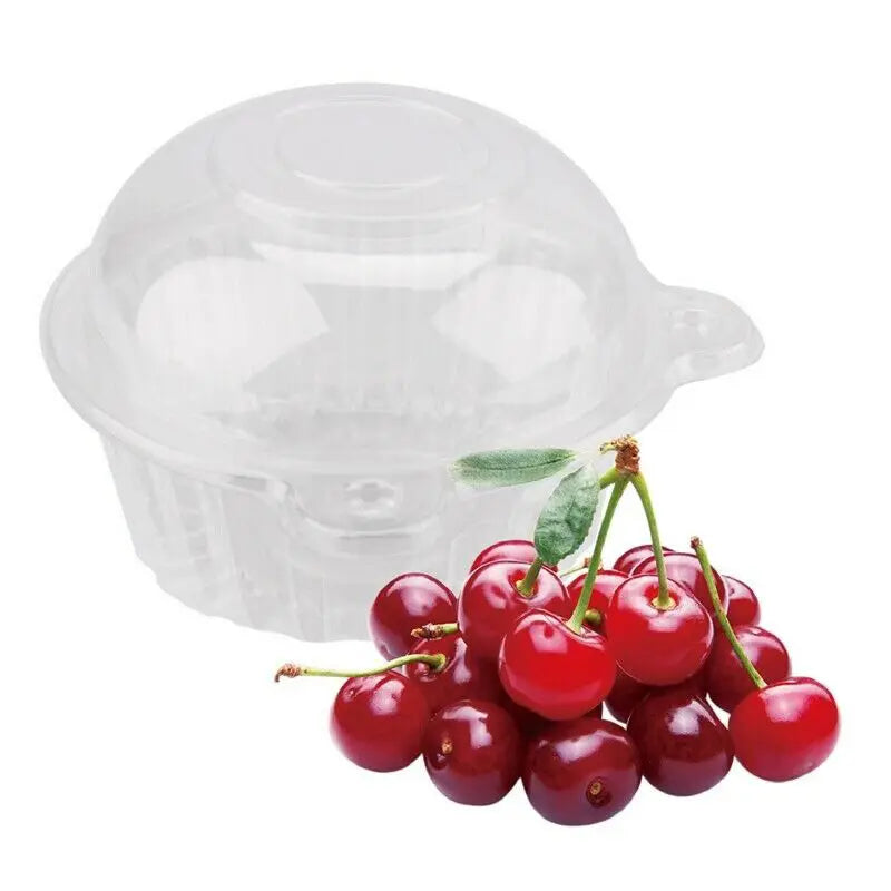 50Pc Plastic Cupcake Muffin Single Cup Cake Holders Boxes Pods Domes Cases Clear