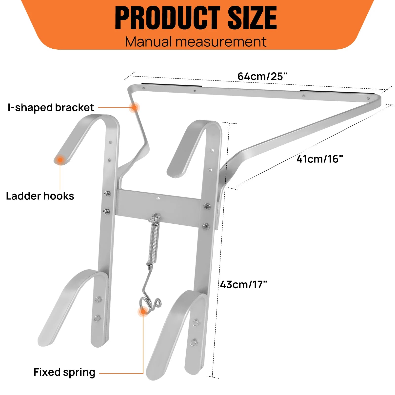 V-Shaped Ladder Stand Off, Alloy Aluminum for Downpipe, Non-Slip Mat, for Universal Ladder, Incease Ladder Safety