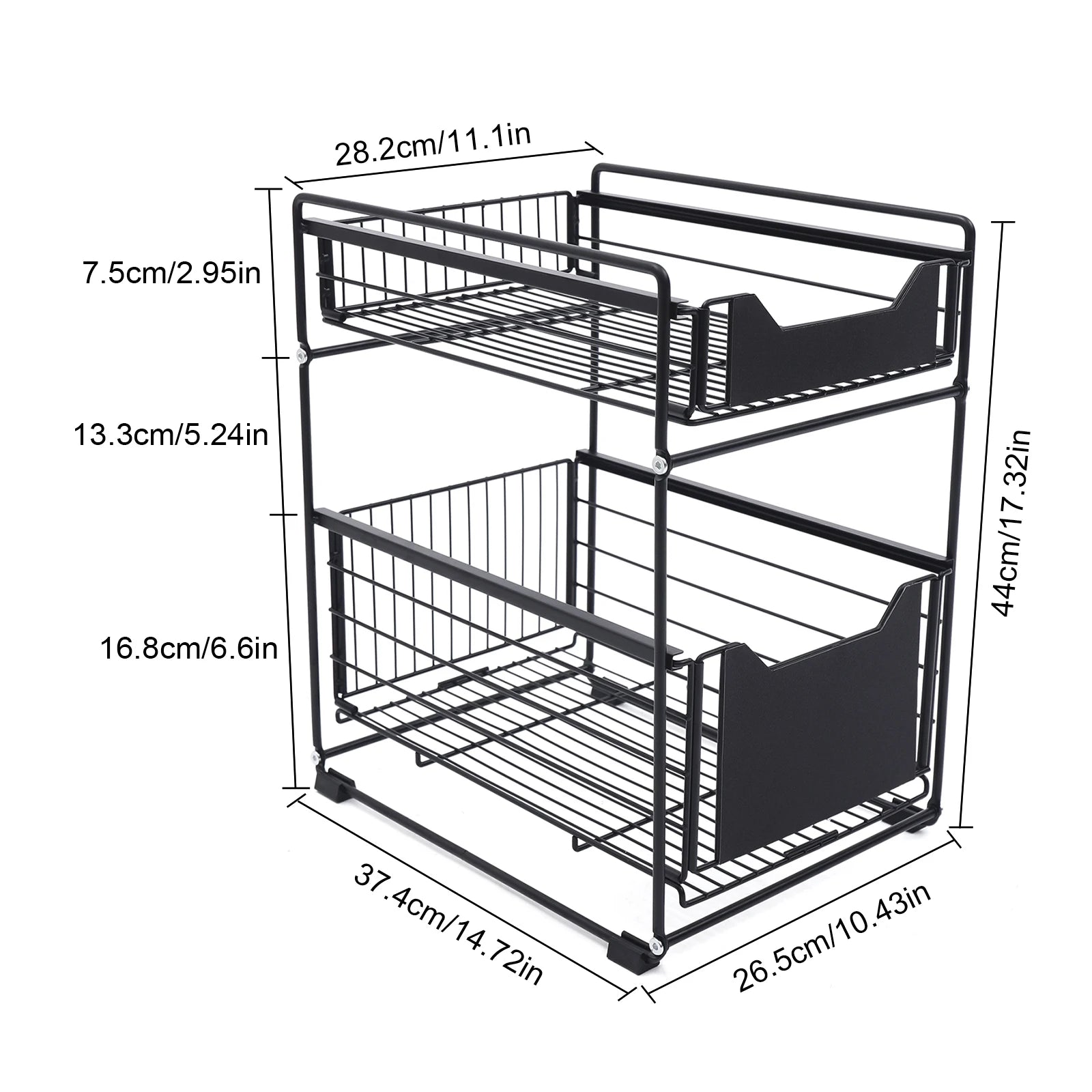Kitchen Organiser Shelf 2 Tier under Sink Shelf Sink Organiser Base Cabinet Organiser Kitchen under Sink Organiser Metal