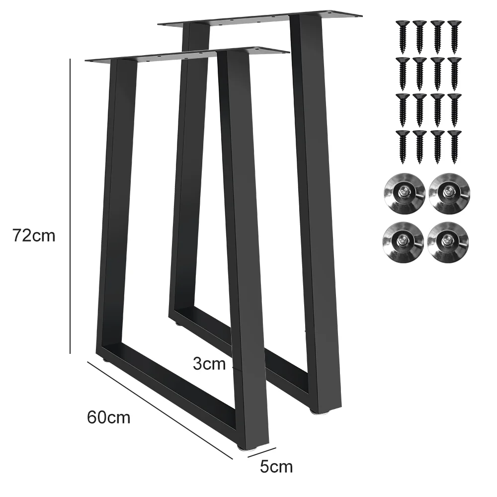 2Pcs Metal Table Legs Iron Desk Bracket Modern Simple Table Foot Accessories for Home Office Bench Desk Table